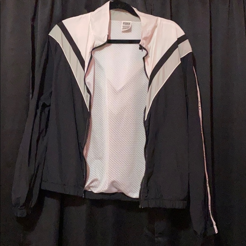 PINK bkack/grey/white windbreaker